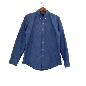 American Eagle Outfitters Mens Button Down Shirt Sz M Blue Pin Dot Classic Y2K
